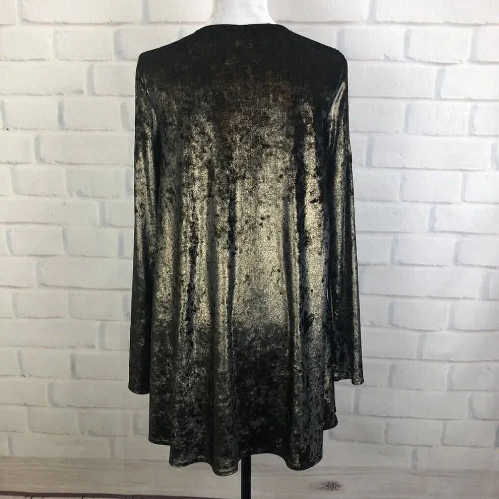 Show Me Your Mumu Stretch Crushed Velvet Teddy Tunic Size S Gold - Picture 3 of 8